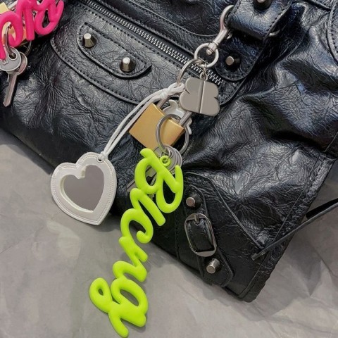Rodeo Metal Charm Keychain with Antique Silver Plated Design
