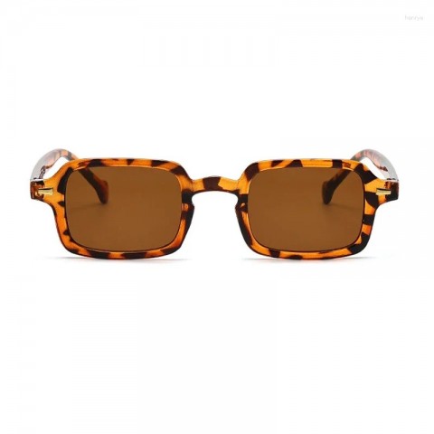 Retro Fashion Square Sunglasses Men Women UV400 Protection Blue Leopard Gradient