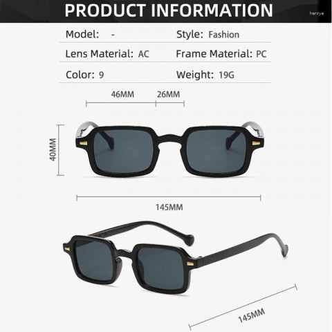 Retro Fashion Square Sunglasses Men Women UV400 Protection Blue Leopard Gradient
