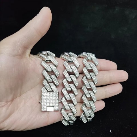 Chic Hip Hop Rhombus Cuban Chain Necklace for Men and Women