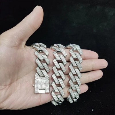 Chic Hip Hop Rhombus Cuban Chain Necklace for Men and Women