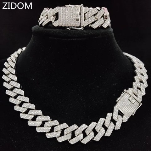 Chic Hip Hop Rhombus Cuban Chain Necklace for Men and Women