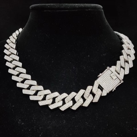 Chic Hip Hop Rhombus Cuban Chain Necklace for Men and Women