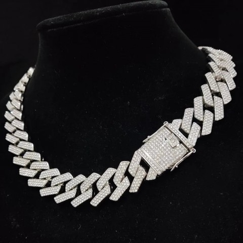 Chic Hip Hop Rhombus Cuban Chain Necklace for Men and Women