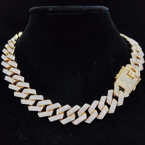 Chic Hip Hop Rhombus Cuban Chain Necklace for Men and Women