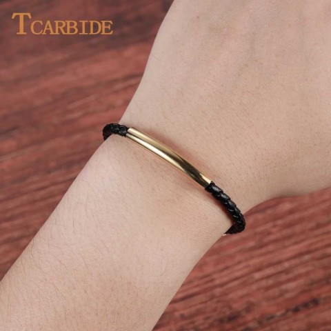 Stainless Steel Leather Rope Women's Bohemian Bracelet GLB-017