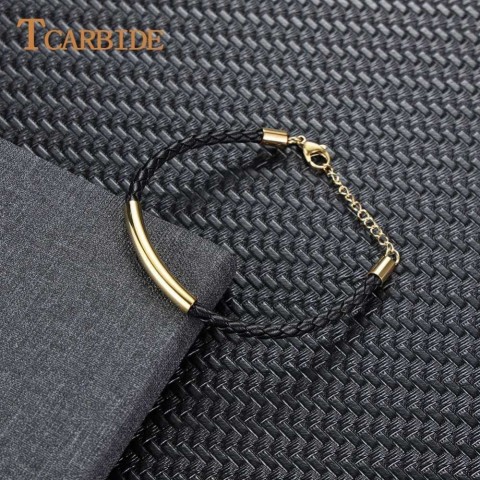Stainless Steel Leather Rope Women's Bohemian Bracelet GLB-017