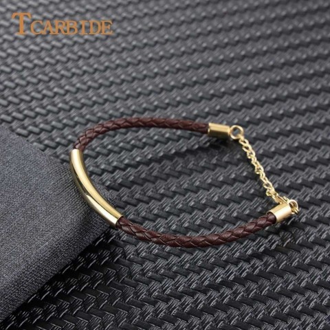 Stainless Steel Leather Rope Women's Bohemian Bracelet GLB-017