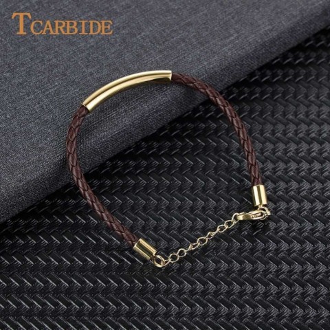 Stainless Steel Leather Rope Women's Bohemian Bracelet GLB-017