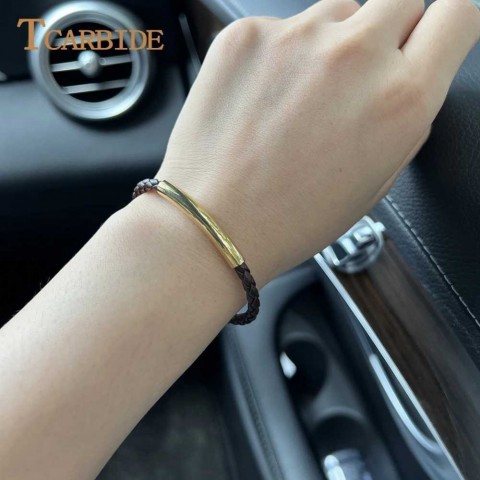 Stainless Steel Leather Rope Women's Bohemian Bracelet GLB-017
