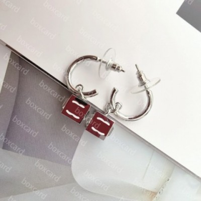 Shiny Gold Plated Block Charm Earrings for Women