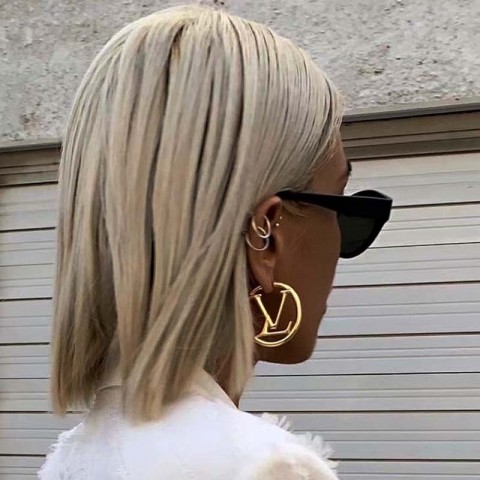 2024 Fashion Gold Stud Earrings with Black Jade Stones for Women