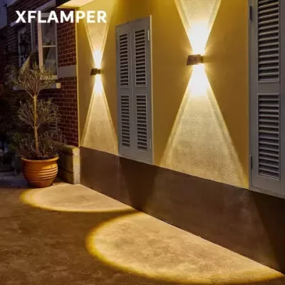 Super Bright Art Deco Solar Wall Lamp for Outdoor Garden & Porch Decoration