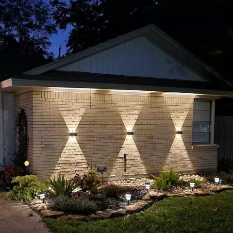 Super Bright Art Deco Solar Wall Lamp for Outdoor Garden & Porch Decoration