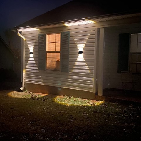 Super Bright Art Deco Solar Wall Lamp for Outdoor Garden & Porch Decoration