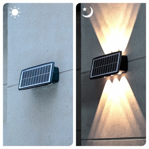Super Bright Art Deco Solar Wall Lamp for Outdoor Garden & Porch Decoration