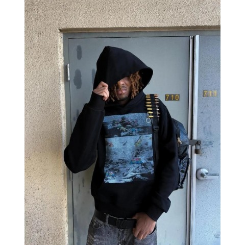 Men's Vintage Streetwear Hoodie - Oversized Comfortable Sweatshirt