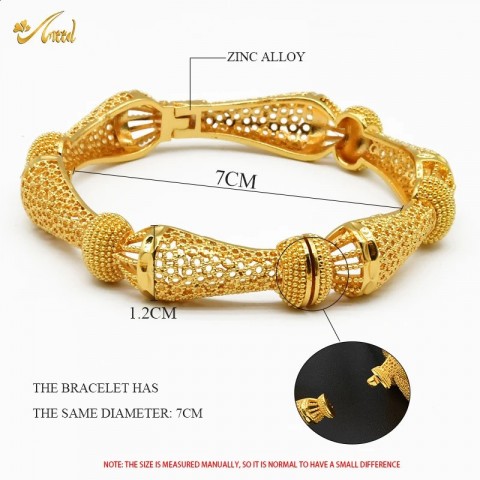 ANIID Women's Gold Color Charm Bangle