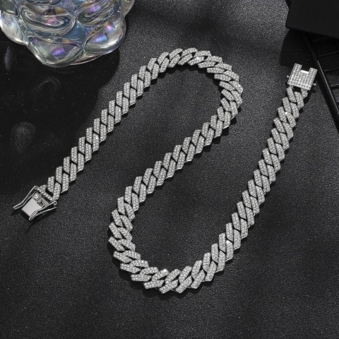 TrendMen Hiphop Rock Alloy Chain Necklace, Gold Color, Preppy Style, Boys Party Jewelry Gifts