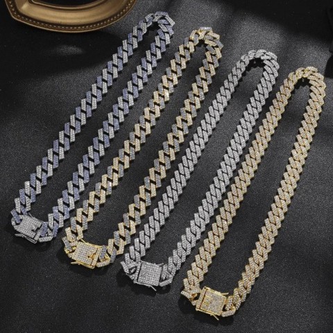 TrendMen Hiphop Rock Alloy Chain Necklace, Gold Color, Preppy Style, Boys Party Jewelry Gifts