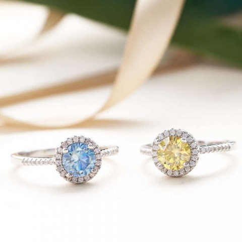 Luxury S925 Sterling Silver Fashion Ring with Mosan Stone - Elegant Valentine Gift for Women