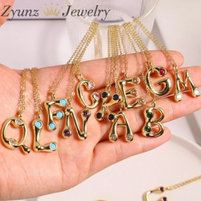 10 Pieces High-Quality CZ Zirconia Alphabet Charms A to Z for DIY Jewelry Making Necklaces