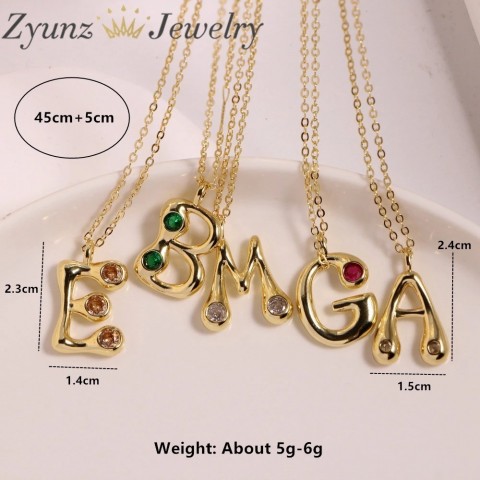 10 Pieces High-Quality CZ Zirconia Alphabet Charms A to Z for DIY Jewelry Making Necklaces