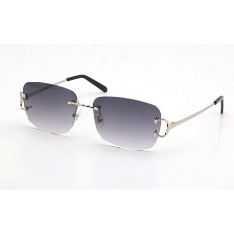Rimless Gold Frame Sunglasses for Men and Women