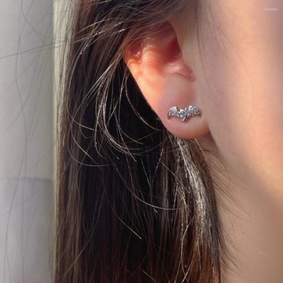 Copper Punk Bat Stud Earrings for Women Halloween Fashion