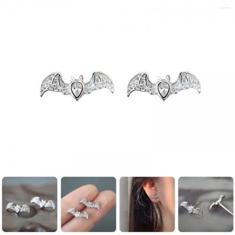 Copper Punk Bat Stud Earrings for Women Halloween Fashion