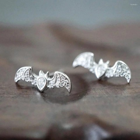 Copper Punk Bat Stud Earrings for Women Halloween Fashion