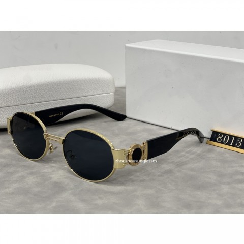 Unisex Vintage Summer Sunglasses UV400 Protection Brown Golden Lenses