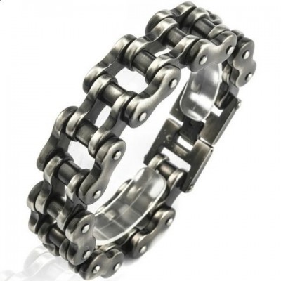 Rock and Roll Heavy Stainless Steel Men's Motorcycle Chain Bracelet 22/24CM