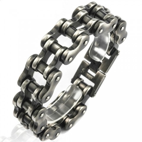 Rock and Roll Heavy Stainless Steel Men's Motorcycle Chain Bracelet 22/24CM