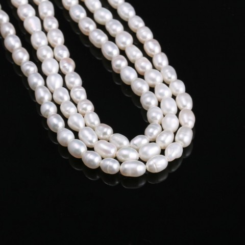 100% Natural Freshwater Pearls Beads, 4-5mm Oval Shape for DIY Jewelry, Women's Bracelet Necklace Accessories