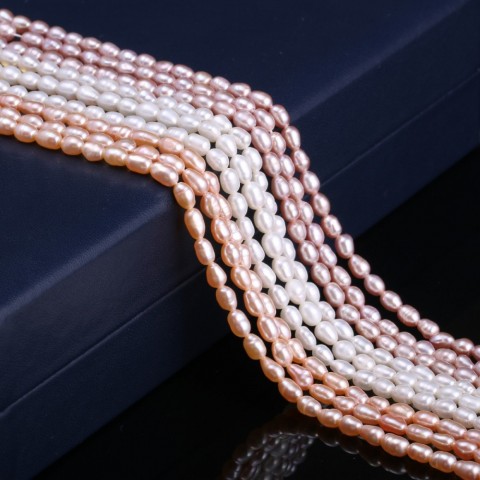100% Natural Freshwater Pearls Beads, 4-5mm Oval Shape for DIY Jewelry, Women's Bracelet Necklace Accessories