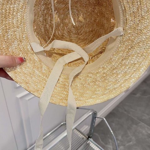 Wide Brim Paisley Pattern White Bucket Hat for Women - Summer Outdoor Sun Protection