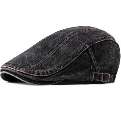 HT4618 Spring Summer Ball Cap - Lightweight Adjustable Unisex Denim Beret