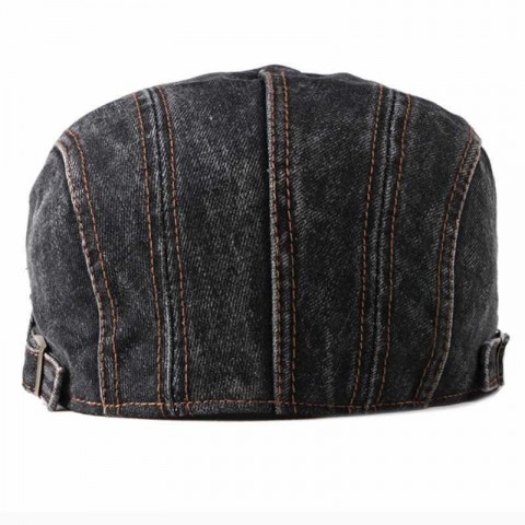 HT4618 Spring Summer Ball Cap - Lightweight Adjustable Unisex Denim Beret