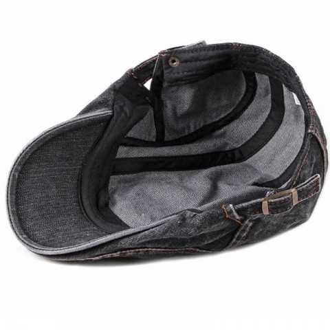 HT4618 Spring Summer Ball Cap - Lightweight Adjustable Unisex Denim Beret