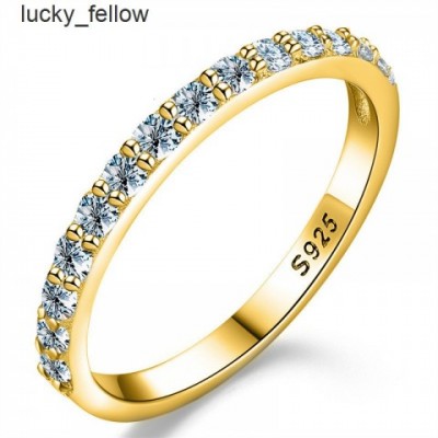 yuzhifei 0.1ct Moissanite Engagement Ring, 925 Sterling Silver & 18k White Gold, Women's Fine Jewelry