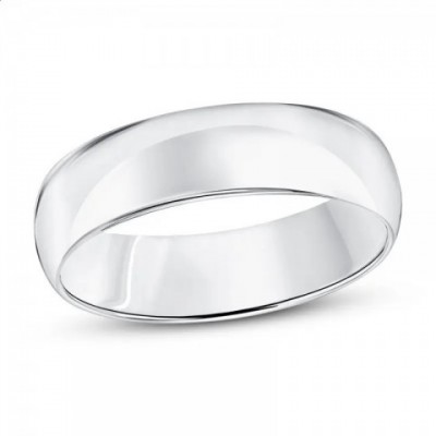 HESHI 925 Sterling Silver Unisex Comfortable Ring, 6mm Width, Casual Wedding Band