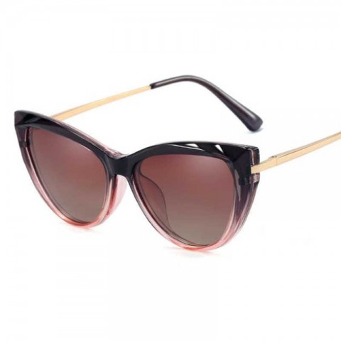 Magnetic Cat Eye Sunglasses for Women with Polarized Lenses and Transparent Frame
