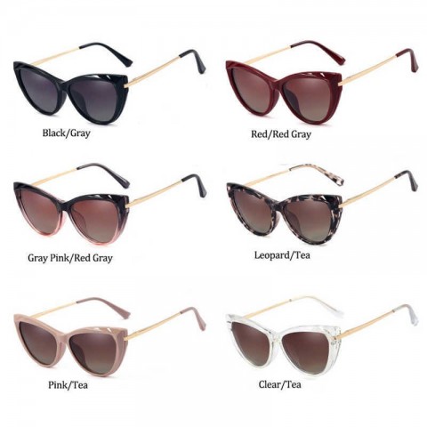 Magnetic Cat Eye Sunglasses for Women with Polarized Lenses and Transparent Frame