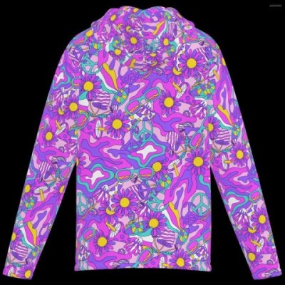 Men's 2025 Christmas Casual Purple Abstract Print Hoodie