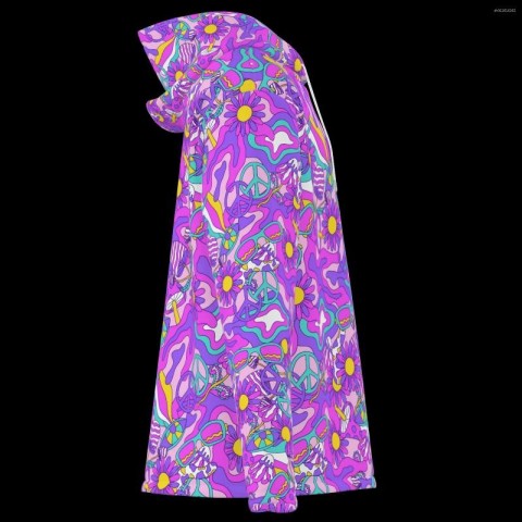 Men's 2025 Christmas Casual Purple Abstract Print Hoodie