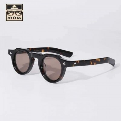 Z250402 Men's Advanced Retro Round Thick Frame UV400 Sunglasses