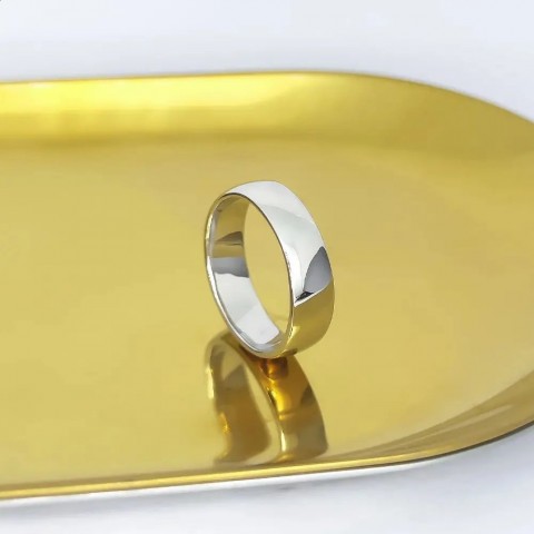 HESHI 925 Sterling Silver Unisex Comfortable Ring, 6mm Width, Casual Wedding Band