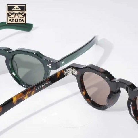 Z250402 Men's Advanced Retro Round Thick Frame UV400 Sunglasses