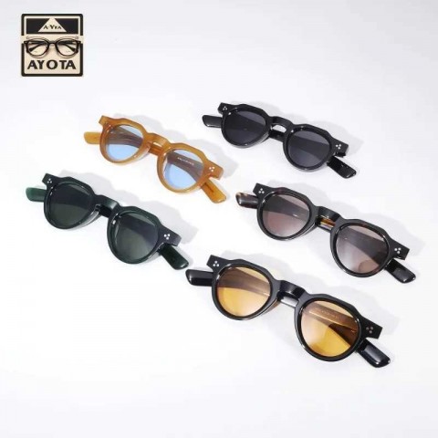 Z250402 Men's Advanced Retro Round Thick Frame UV400 Sunglasses